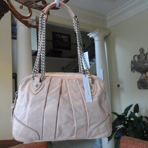 New Marc Jacobs Blush Pink Calf Leather Pleated/Quilted Bowler Bag